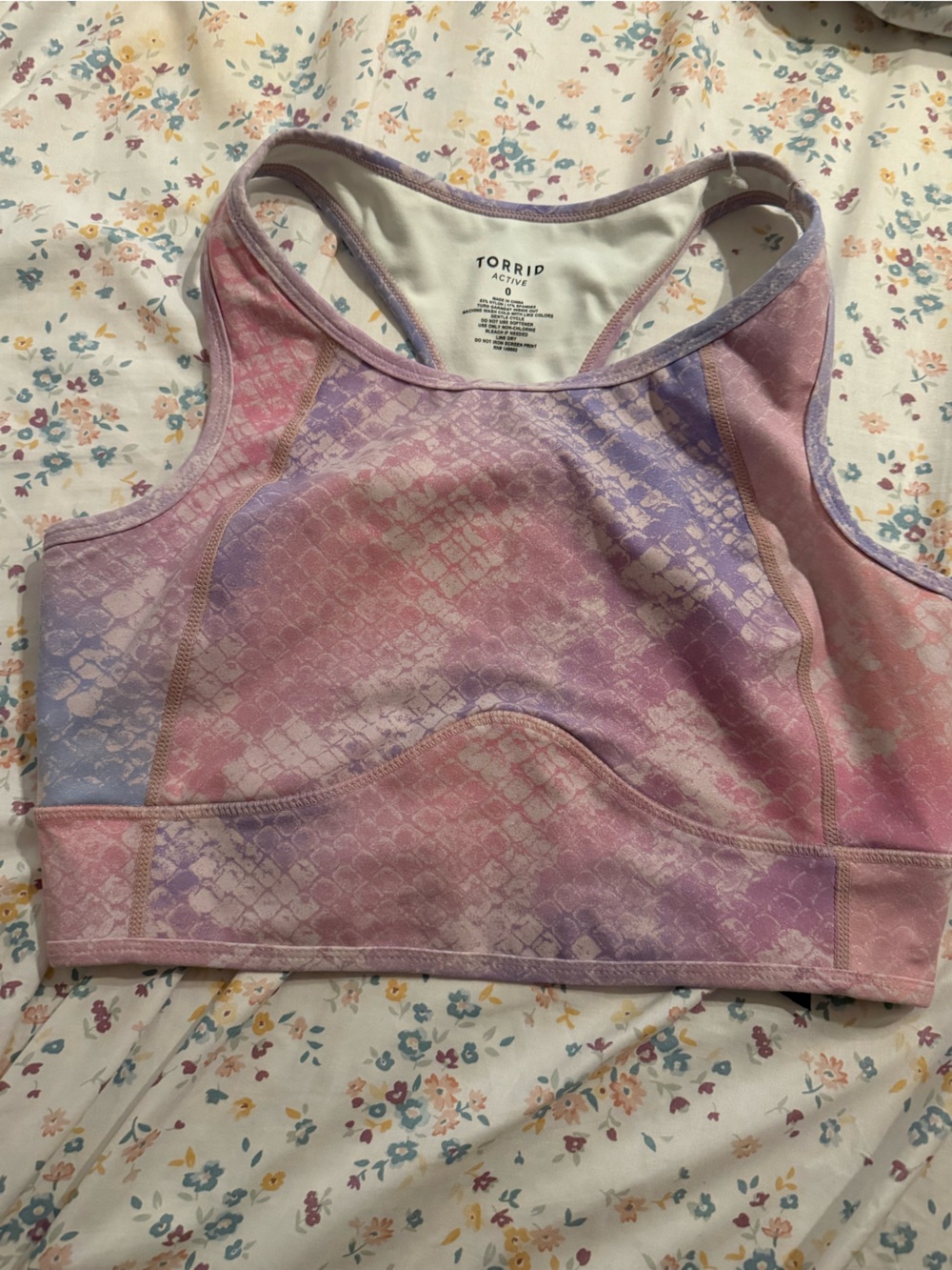 torrid Pastel Pink and Lavender mermaid print Sports Bra